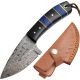 Wild Turkey Handmade Full Tang Real Damascus Steel Blade Skinner